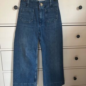 Maeve Colette Cropped High-Rise Wide-Leg Jeans